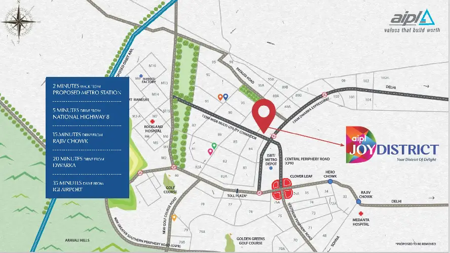 Location Map of AIPL Joy District