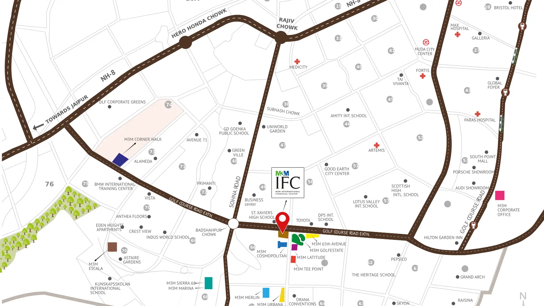 Location Map of M3M IFC