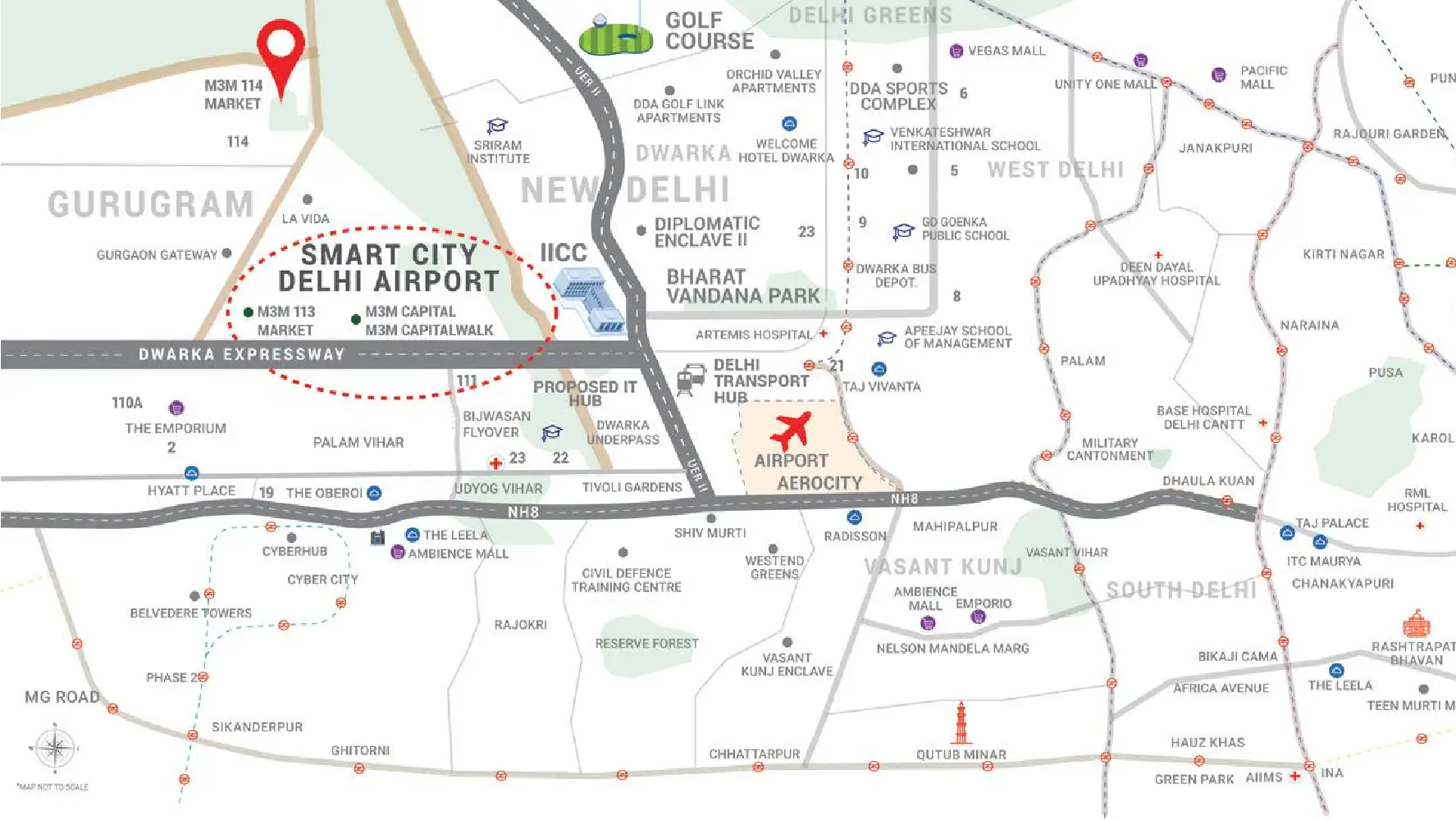 Location Map of M3M SCO 114