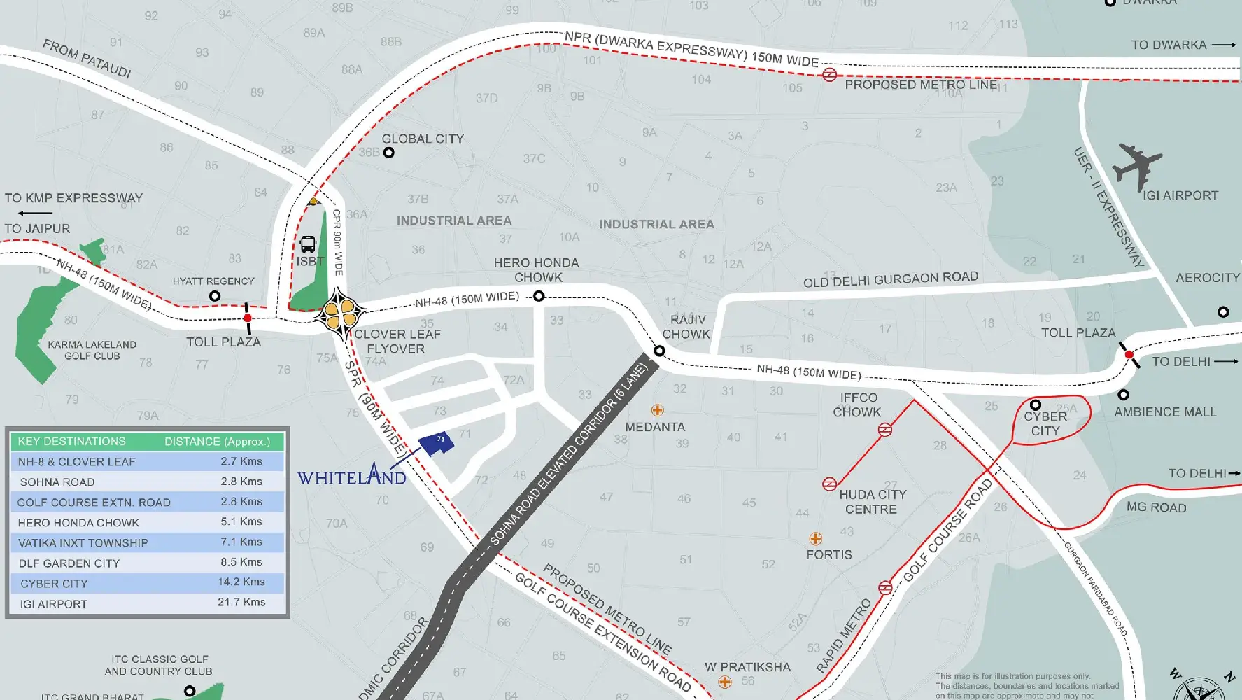 Location Map of Whiteland Urban Cubes