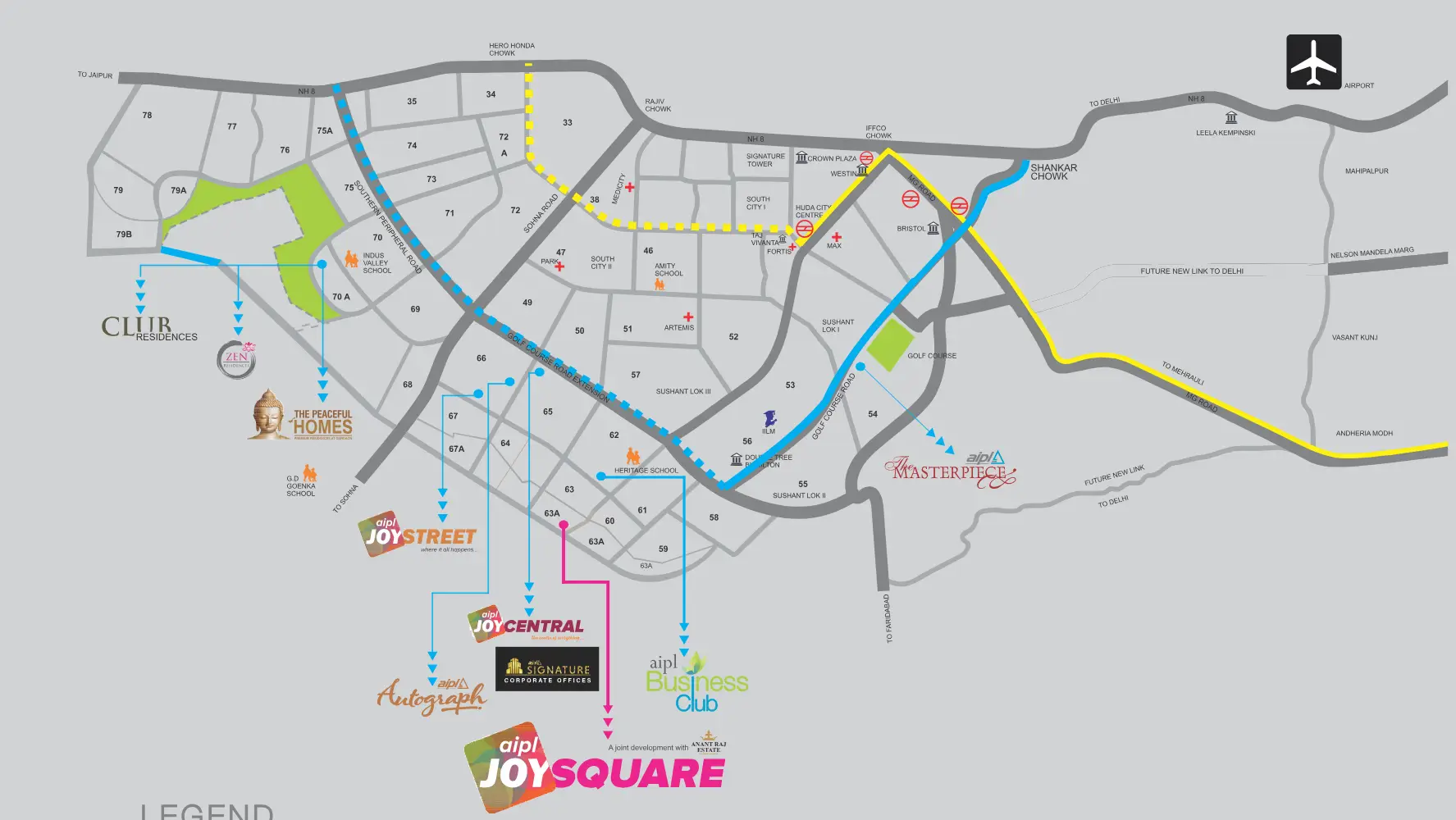 Location Map of AIPL Joy Square