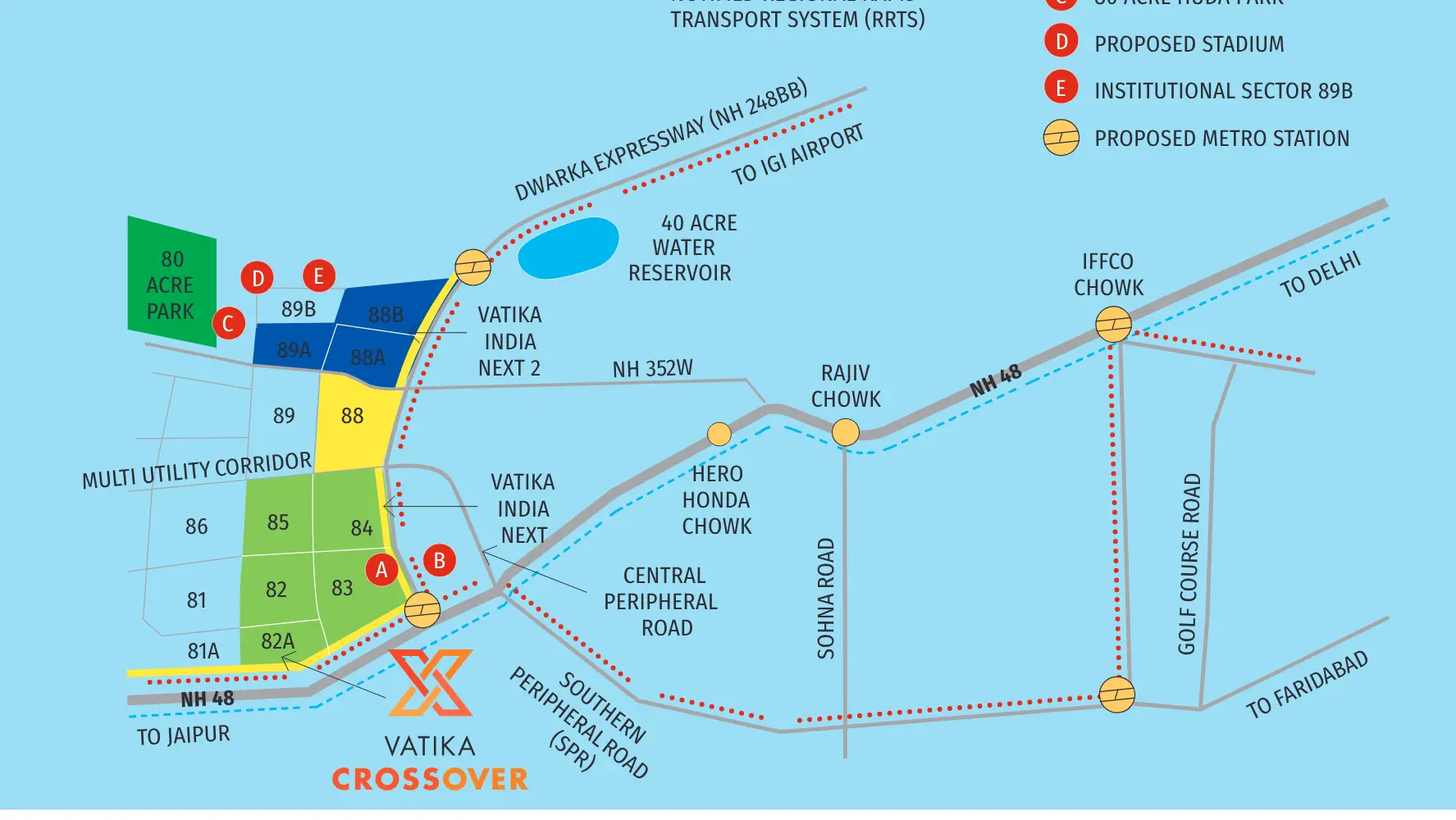 Location Map of Vatika Crossover