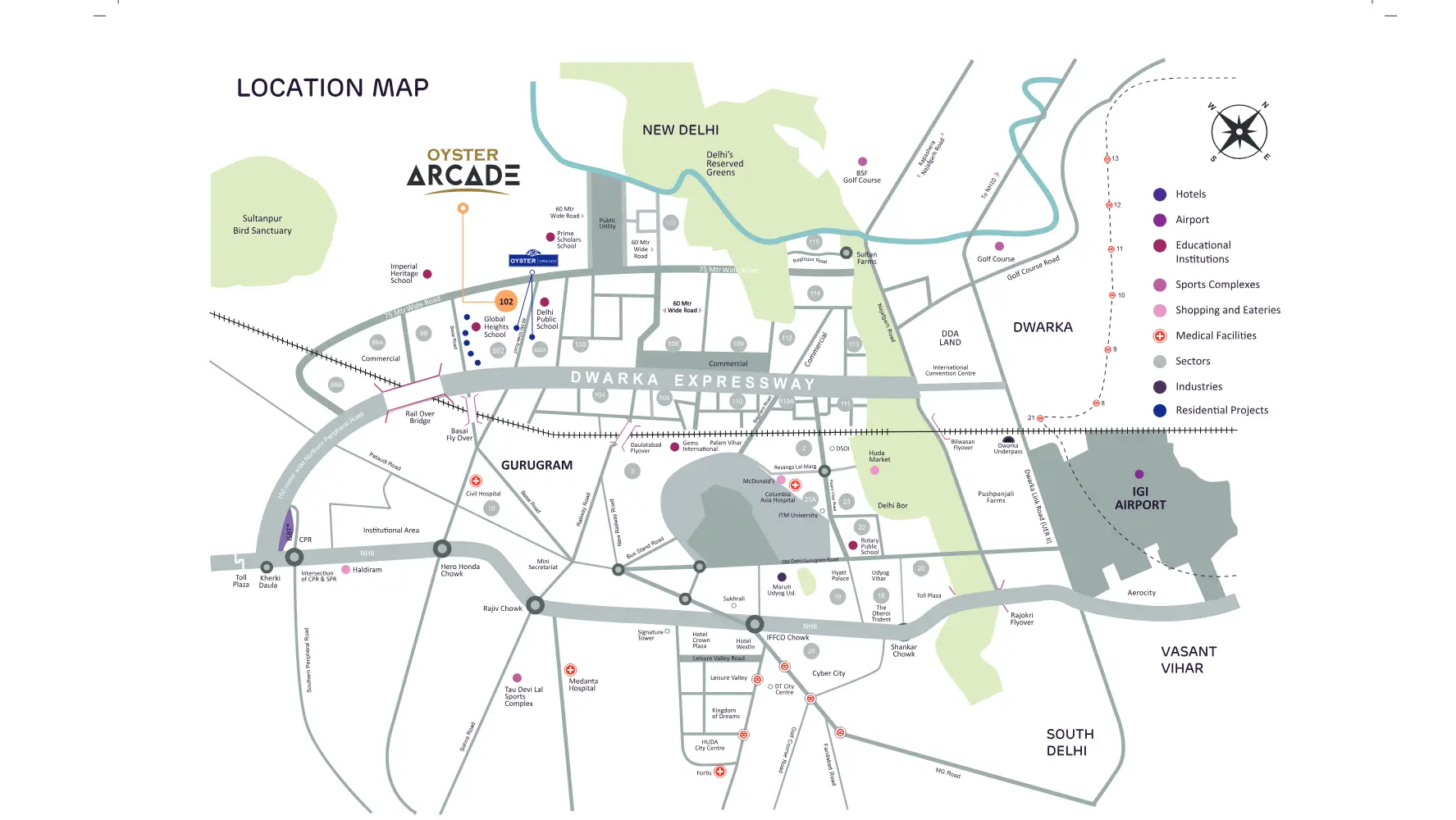 Location Map of Adani Oyster Arcade